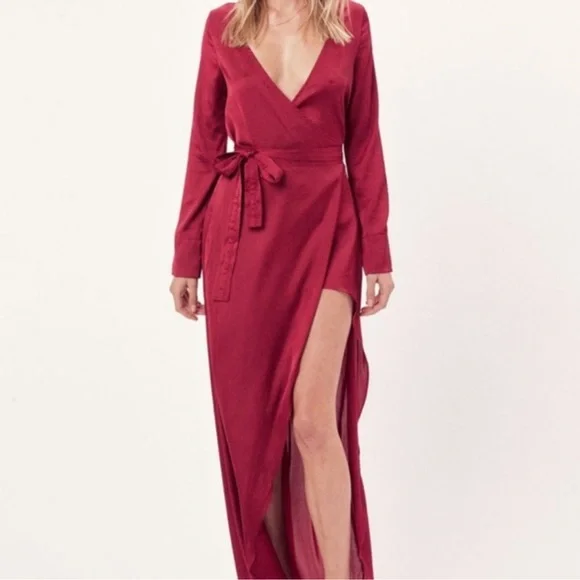 For Love & Lemons La Lydia Wrap Dress in Red, Sz S - Picture 2 of 6